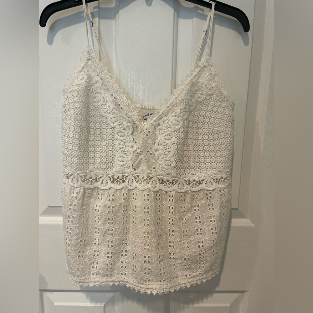 Abercrombie white eyelet camisole top